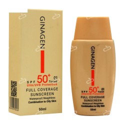 ژیناژن-کرم ضد افتاب spf50 پوست چرب و مختلط ژیناژن رنگ روشن 01