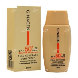 ژیناژن-کرم ضد افتاب spf50 پوست چرب و مختلط ژیناژن  رنگ طبیعی 02
