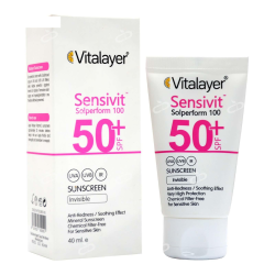 ویتالیر-کرم ضدافتاب SPF50 پوست حساس ویتالیر 40 میلی لیتر بی رنگ