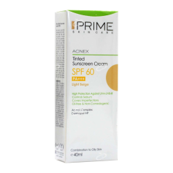 پریم-کرم ضد افتاب SPF60 رنگی مناسب پوست مختلط تا چرب پریم 40 میلی لیتر بژ روشن