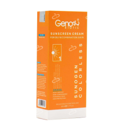 ژنوبایوتیک-کرم ضد افتاب SPF50 فاقد چربی پوست چرب و مختلط ژنوبایوتیک 50 میلی لیتر بی رنگ
