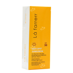 لافارر-کرم ضد افتاب و ضد لک SPF30 پوست خشک و معمولی لافارر 40 میلی لیتر بی رنگ