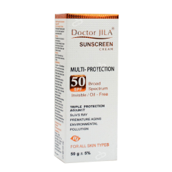 دکتر ژیلا-کرم ضد افتاب SPF50  مولتی پروتکشن انواع پوست بی رنگ دکتر ژیلا 50 گرم
