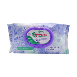 پنبه ریز-دستمال مرطوب پاک کننده ارایش ضدچروک پنبه ریز 60 عدد