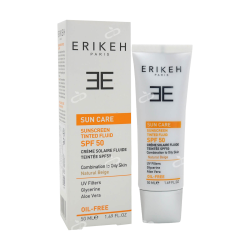 اریکه-فلوئید ضد افتاب فاقد چربی دارای spf50 ، مناسب پوست چرب و مختلط
