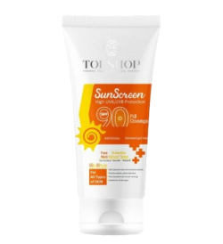 تاپ‌شاپ-کرم ضد افتاب بی رنگ تاپ شاپ با SPF90 مناسب انواع پوست حجم 50 میلی لیتر